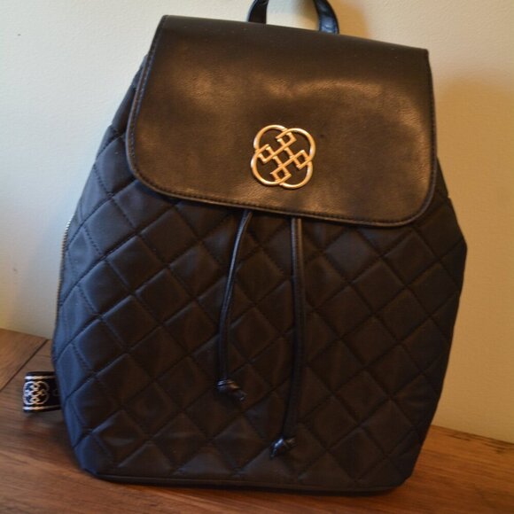 Daisy Fuentes Women Quilted Nylon Backpack Black NWT - Picture 2 of 14